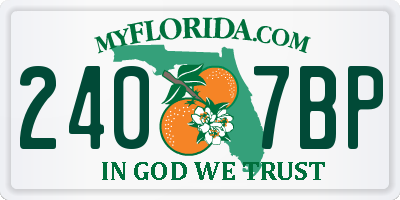 FL license plate 2407BP