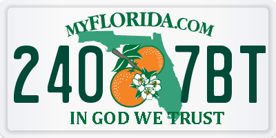 FL license plate 2407BT