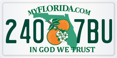FL license plate 2407BU