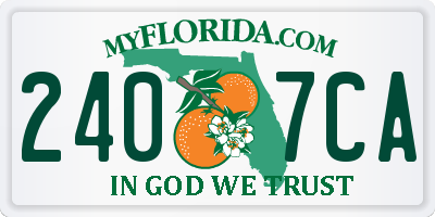 FL license plate 2407CA