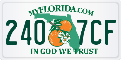 FL license plate 2407CF