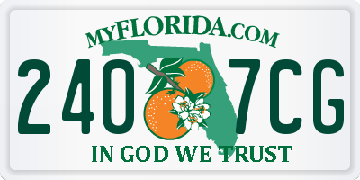 FL license plate 2407CG