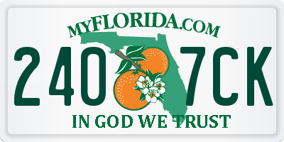 FL license plate 2407CK