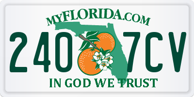 FL license plate 2407CV