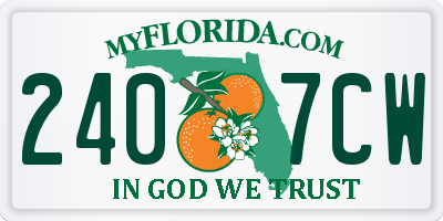 FL license plate 2407CW