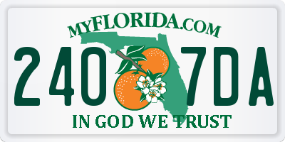 FL license plate 2407DA