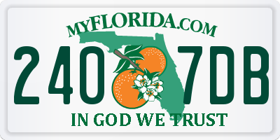 FL license plate 2407DB