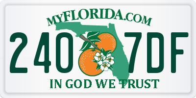 FL license plate 2407DF