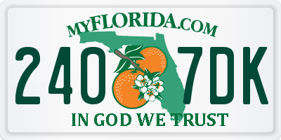 FL license plate 2407DK