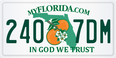 FL license plate 2407DM