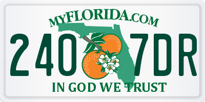 FL license plate 2407DR