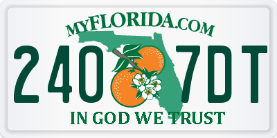 FL license plate 2407DT