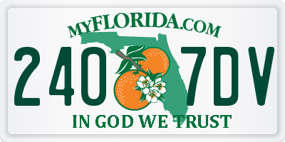 FL license plate 2407DV