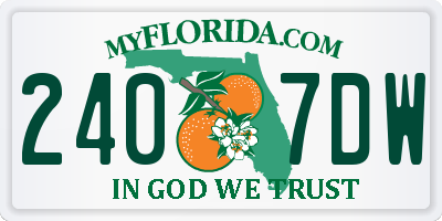 FL license plate 2407DW