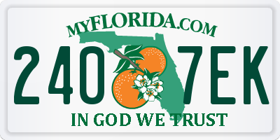 FL license plate 2407EK