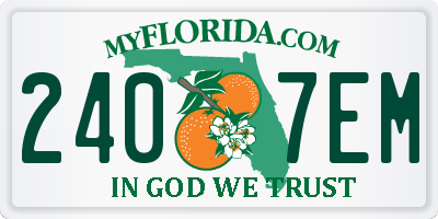 FL license plate 2407EM