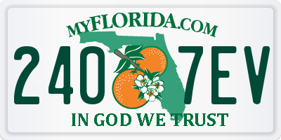 FL license plate 2407EV
