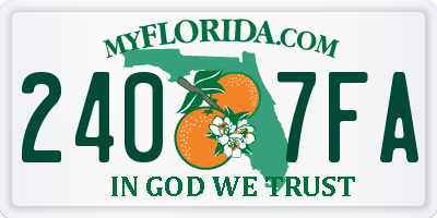 FL license plate 2407FA