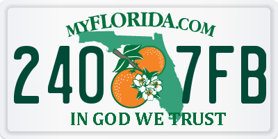 FL license plate 2407FB