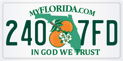 FL license plate 2407FD