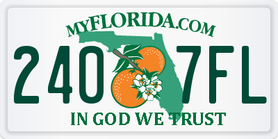 FL license plate 2407FL