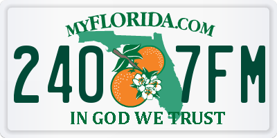 FL license plate 2407FM