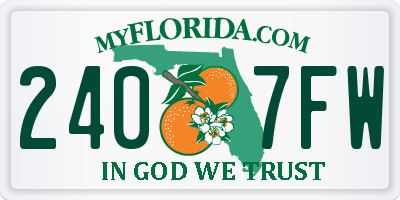 FL license plate 2407FW