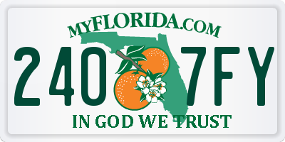 FL license plate 2407FY