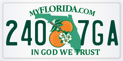 FL license plate 2407GA