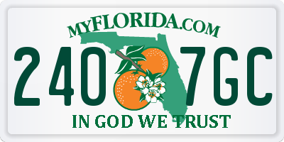 FL license plate 2407GC