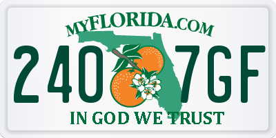 FL license plate 2407GF