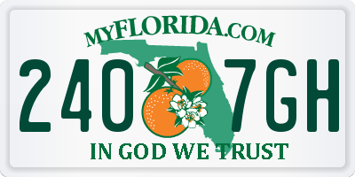 FL license plate 2407GH