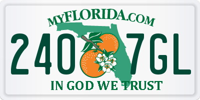 FL license plate 2407GL