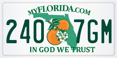 FL license plate 2407GM