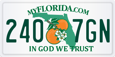 FL license plate 2407GN