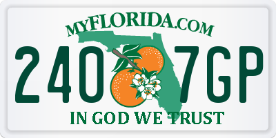 FL license plate 2407GP