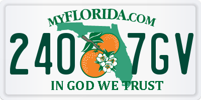 FL license plate 2407GV