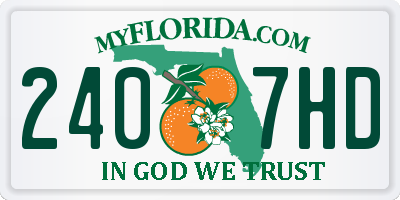 FL license plate 2407HD