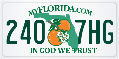 FL license plate 2407HG