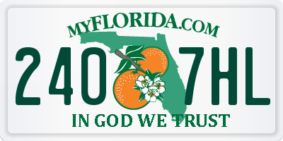 FL license plate 2407HL