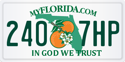 FL license plate 2407HP