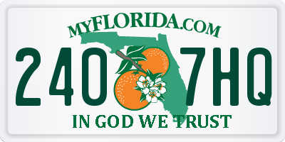 FL license plate 2407HQ