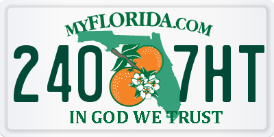 FL license plate 2407HT