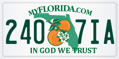 FL license plate 2407IA