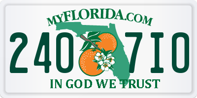 FL license plate 2407IO
