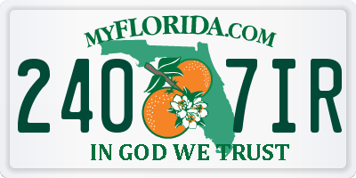 FL license plate 2407IR