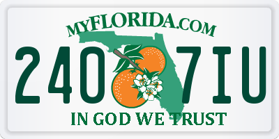 FL license plate 2407IU