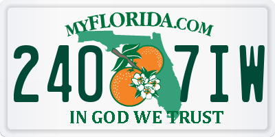FL license plate 2407IW