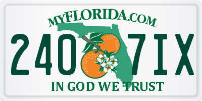 FL license plate 2407IX