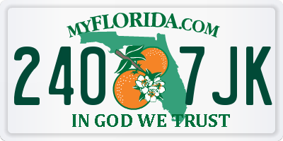 FL license plate 2407JK